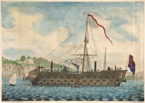 ダートマス沖の刑務所船サラトガ、パブ。 1840（手描きの彫刻）